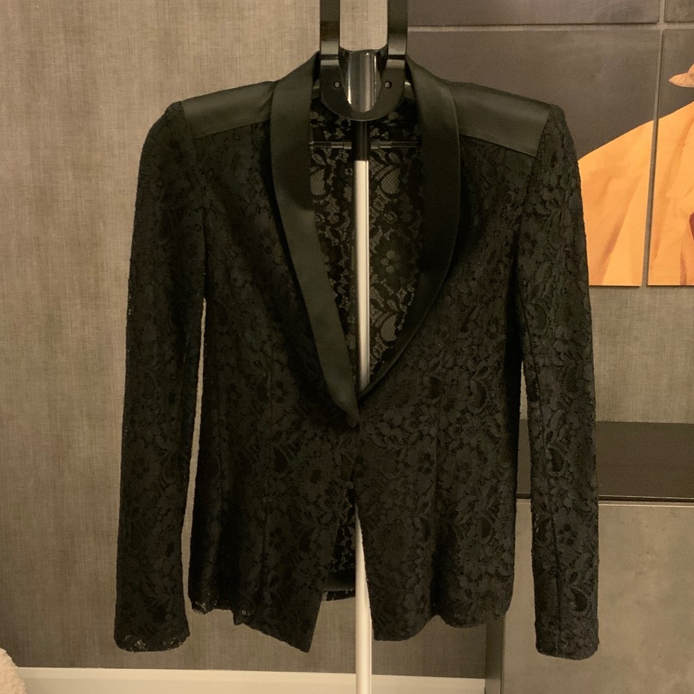 Tristan Black Lace Sheer Blazer XS